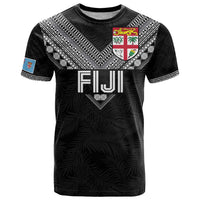 Custom Rugby Fiji T Shirt Fijian Masi Tribal Sporty Style Black Color LT03 Black - Polynesian Pride