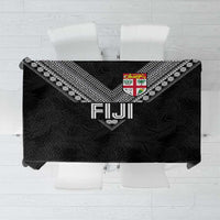 Rugby Fiji Tablecloth Fijian Masi Tribal Sporty Style Black Color LT03 Black - Polynesian Pride