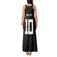 Custom Rugby Fiji Tank Maxi Dress Fijian Masi Tribal Sporty Style Black Color LT03 - Polynesian Pride