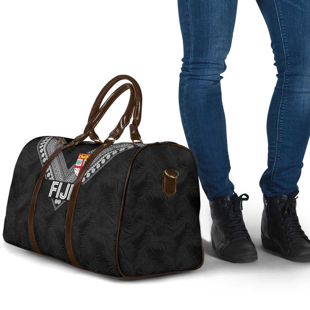 Rugby Fiji Travel Bag Fijian Masi Tribal Sporty Style Black Color LT03 - Polynesian Pride