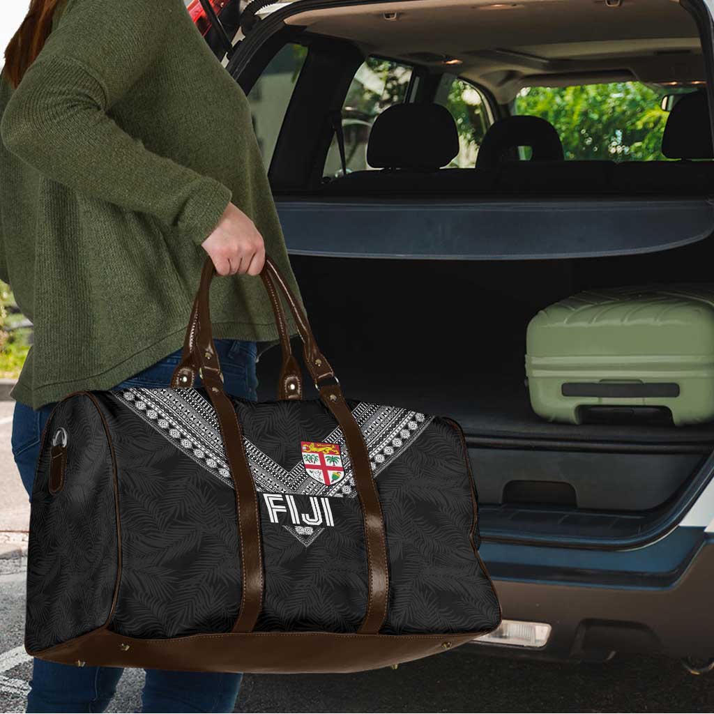 Rugby Fiji Travel Bag Fijian Masi Tribal Sporty Style Black Color LT03 - Polynesian Pride