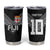 Custom Rugby Fiji Tumbler Cup Fijian Masi Tribal Sporty Style Black Color - Polynesian Pride