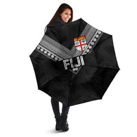 Rugby Fiji Umbrella Fijian Masi Tribal Sporty Style Black Color LT03 - Polynesian Pride