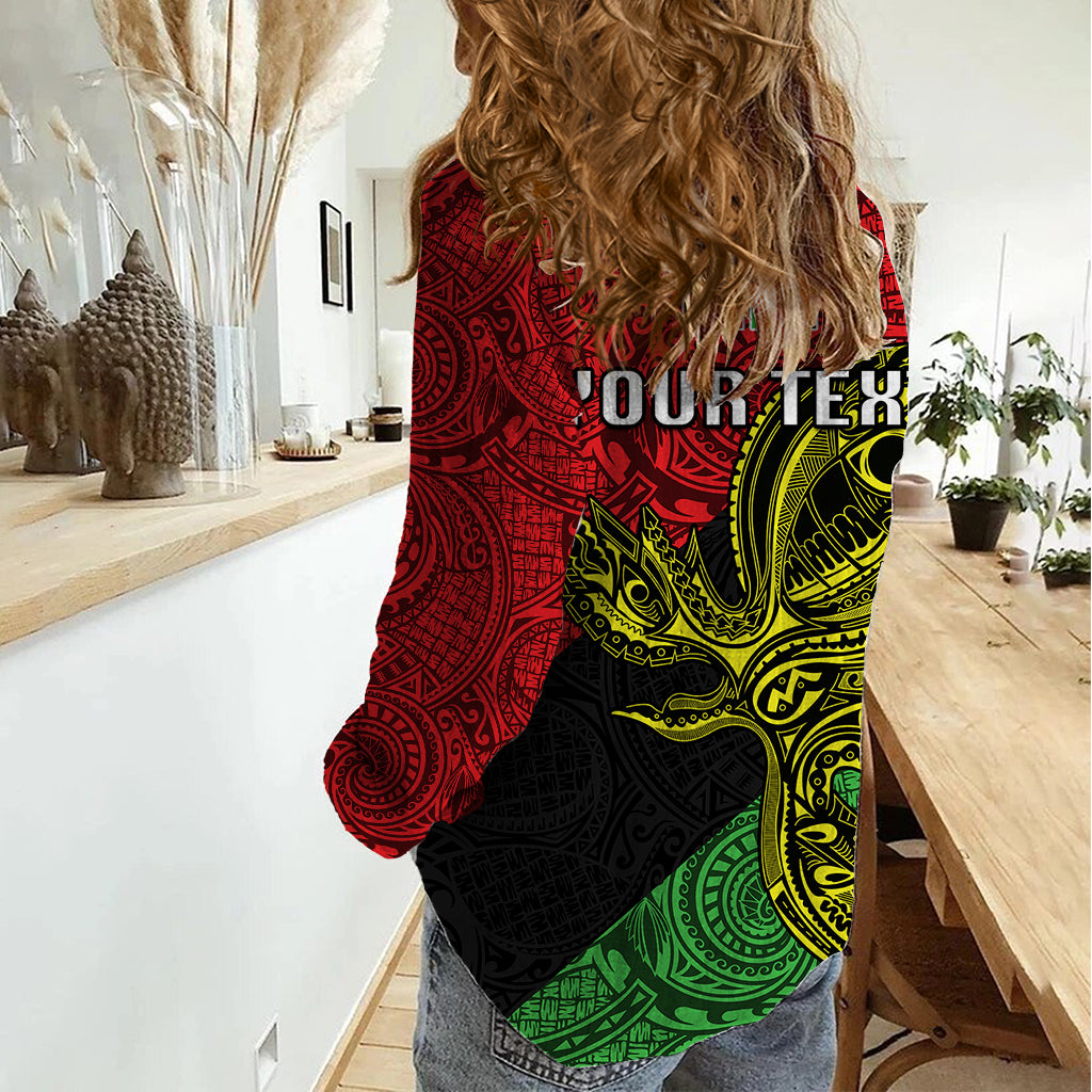 Personalised Papua New Guinea Southern Highlands Province Women Casual Shirt PNG Birds Of Paradise Polynesian Arty Style LT03 - Polynesian Pride