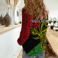 Personalised Papua New Guinea Southern Highlands Province Women Casual Shirt PNG Birds Of Paradise Polynesian Arty Style LT03 - Polynesian Pride