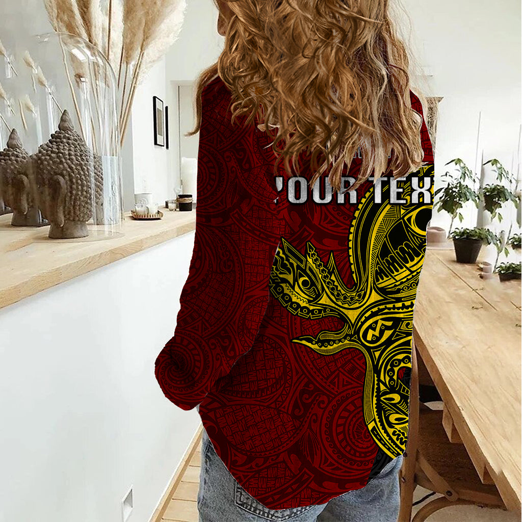 Personalised Papua New Guinea Western Province Women Casual Shirt PNG Birds Of Paradise Polynesian Arty Style LT03 - Polynesian Pride