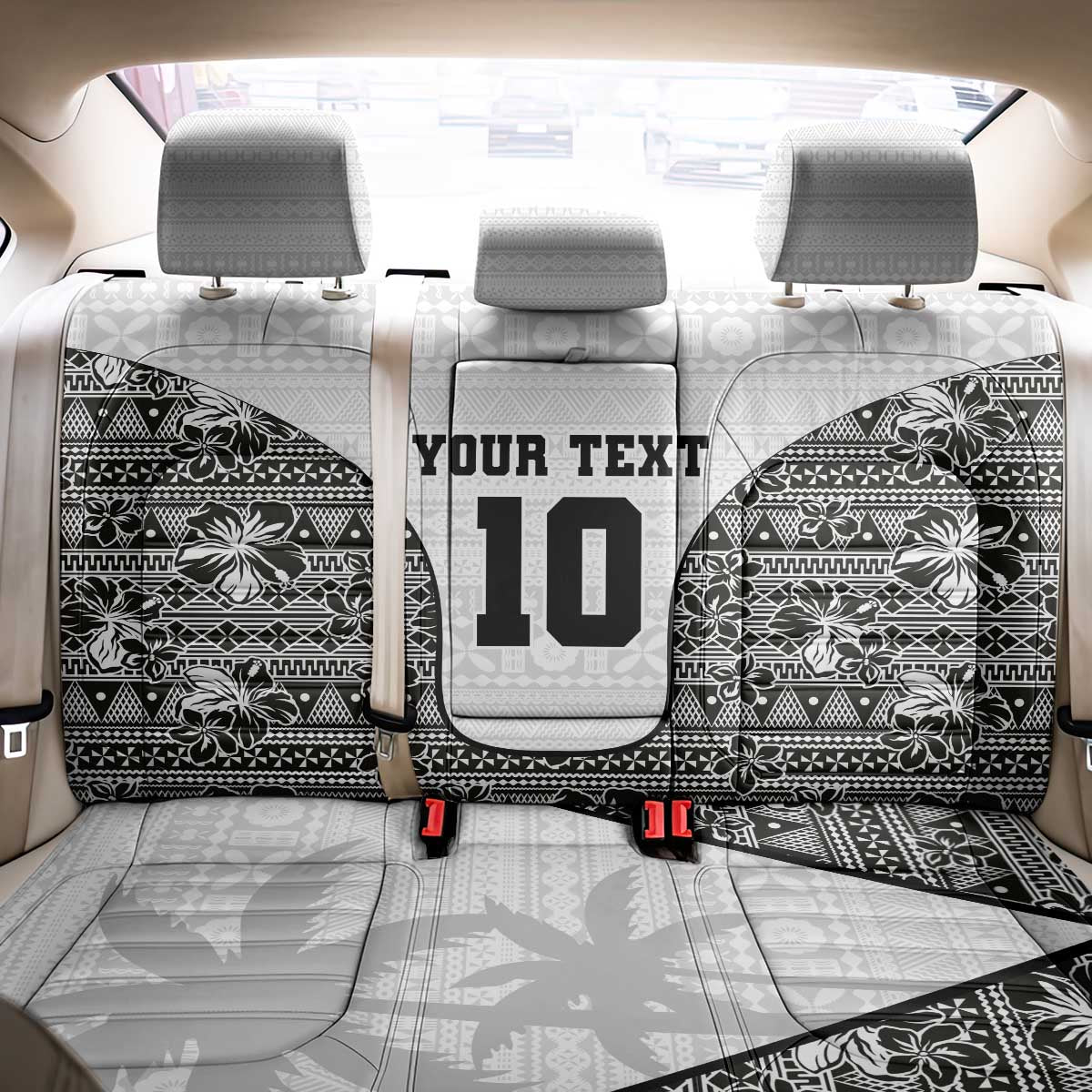 Custom Fiji Pacific Rugby 2024 Back Car Seat Cover Tapa Tribal and Fijian Masi Pattern LT03 - Polynesian Pride