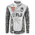 Custom Fiji Pacific Rugby 2024 Button Sweatshirt Tapa Tribal and Fijian Masi Pattern