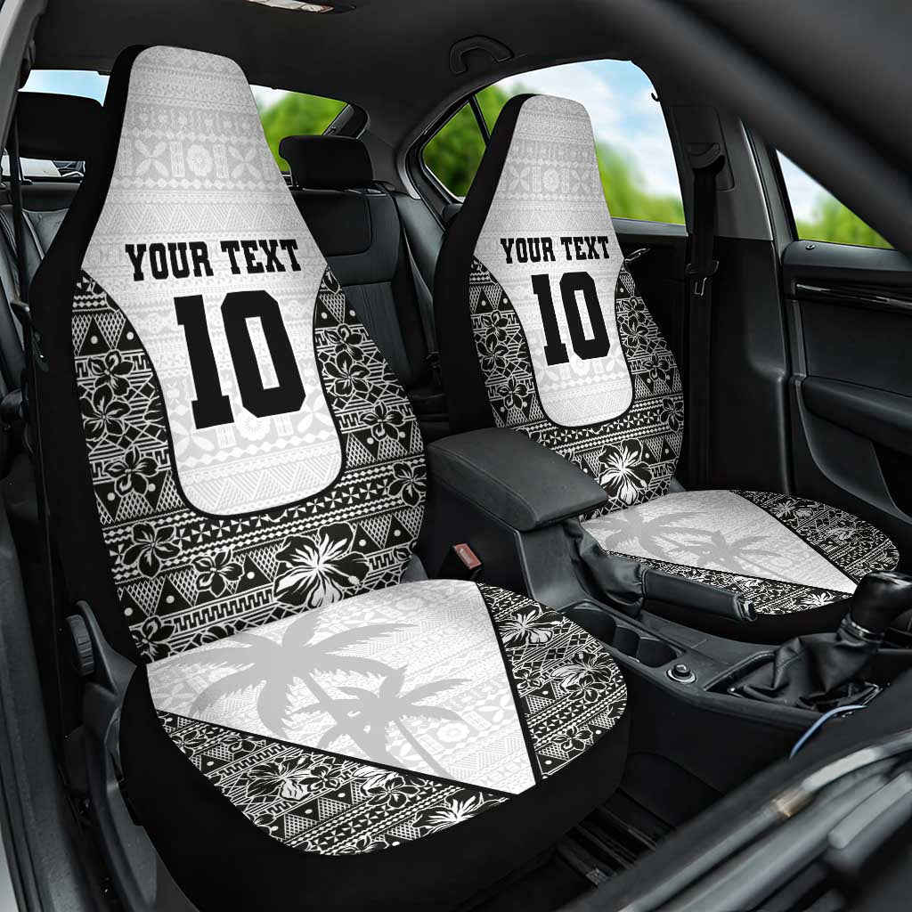 Custom Fiji Pacific Rugby 2024 Car Seat Cover Tapa Tribal and Fijian Masi Pattern LT03 One Size White - Polynesian Pride
