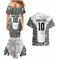 Custom Fiji Pacific Rugby 2024 Couples Matching Mermaid Dress and Hawaiian Shirt Tapa Tribal and Fijian Masi Pattern LT03 - Polynesian Pride