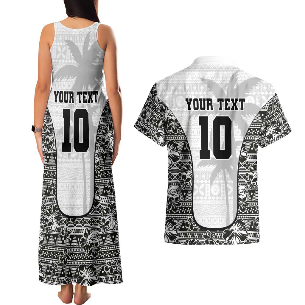 Custom Fiji Pacific Rugby 2024 Couples Matching Tank Maxi Dress and Hawaiian Shirt Tapa Tribal and Fijian Masi Pattern LT03 - Polynesian Pride