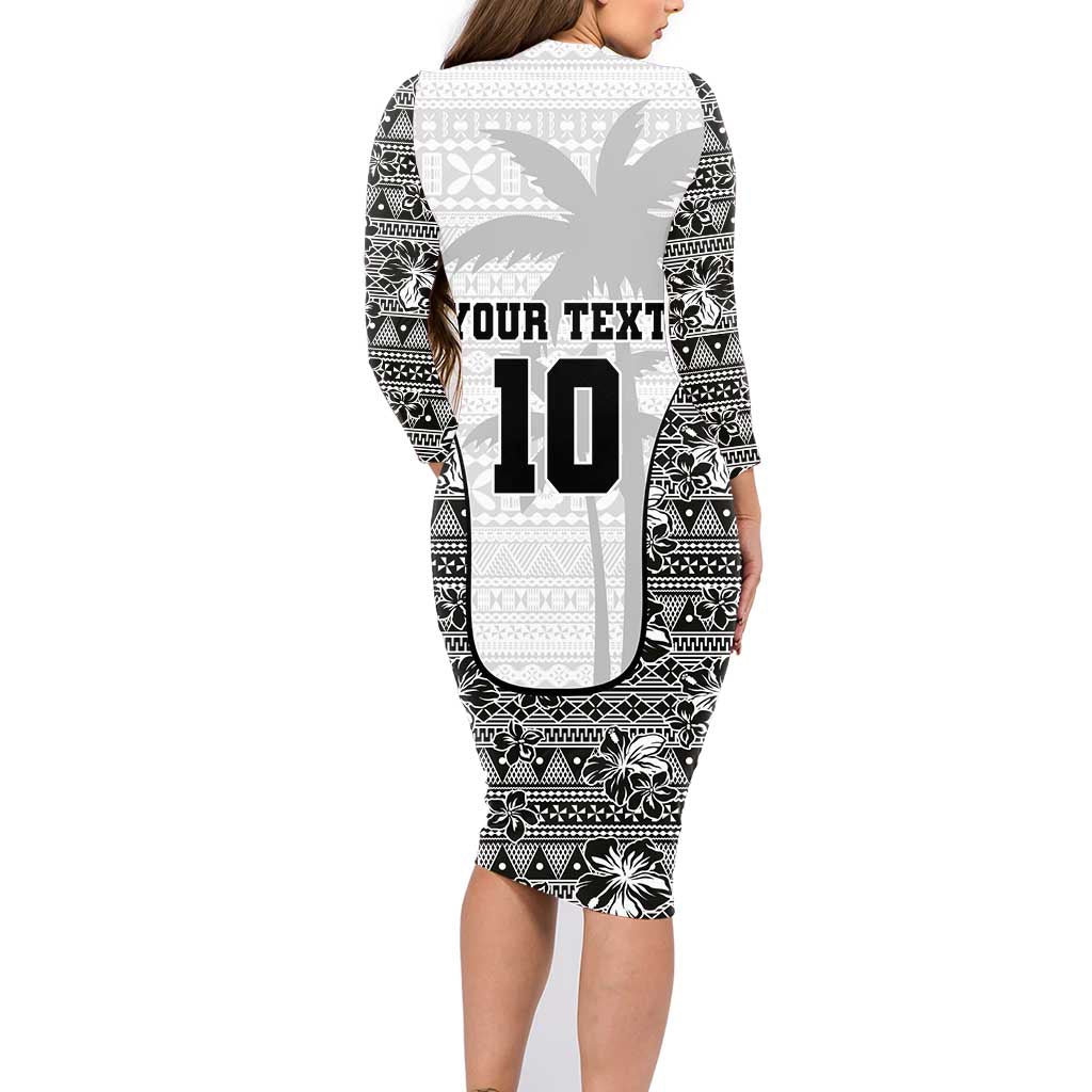 Custom Fiji Pacific Rugby 2024 Family Matching Long Sleeve Bodycon Dress and Hawaiian Shirt Tapa Tribal and Fijian Masi Pattern LT03 - Polynesian Pride