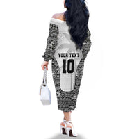 Custom Fiji Pacific Rugby 2024 Family Matching Off The Shoulder Long Sleeve Dress and Hawaiian Shirt Tapa Tribal and Fijian Masi Pattern LT03 - Polynesian Pride