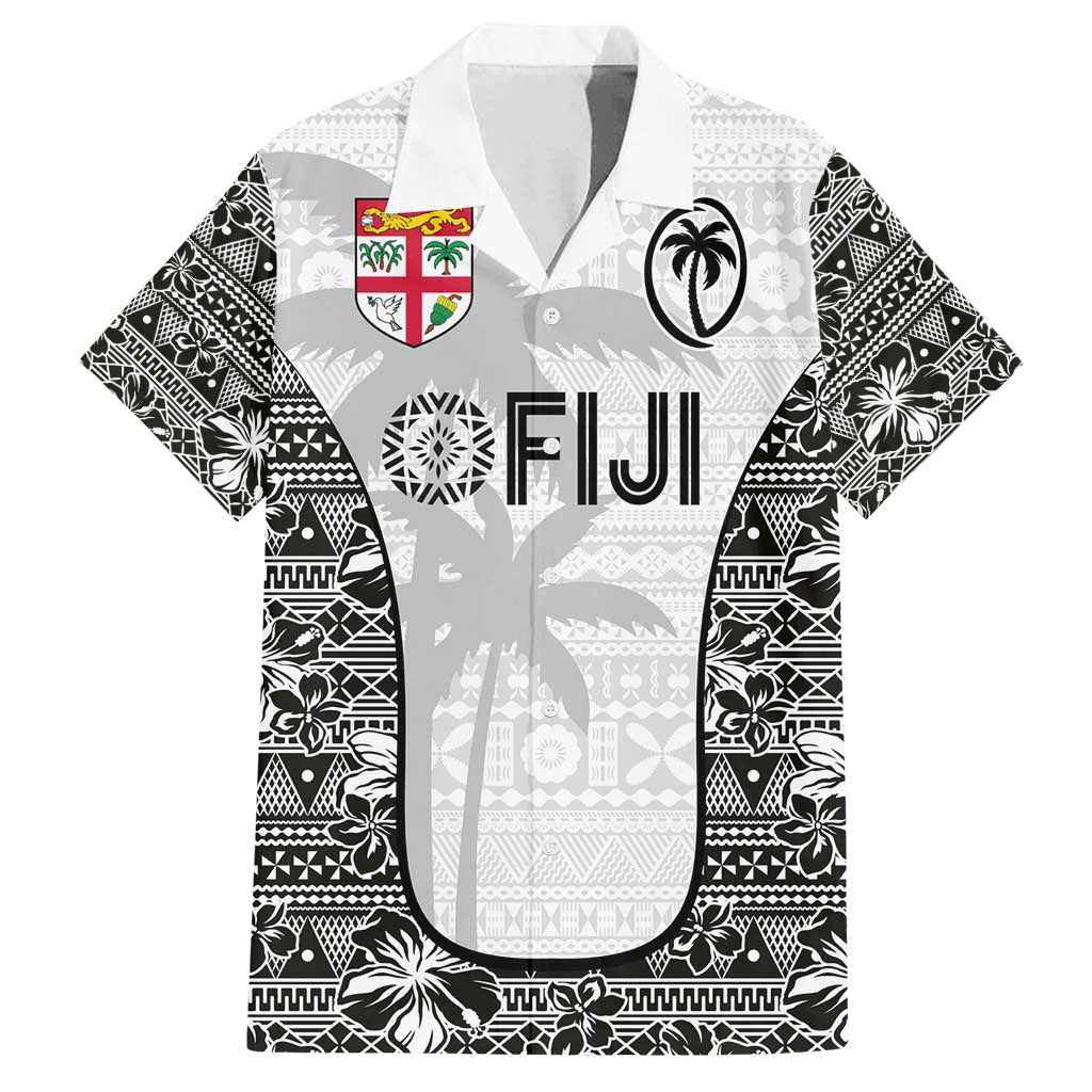 Custom Fiji Pacific Rugby 2024 Family Matching Summer Maxi Dress and Hawaiian Shirt Tapa Tribal and Fijian Masi Pattern LT03 Dad's Shirt - Short Sleeve White - Polynesian Pride