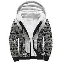 Custom Fiji Pacific Rugby 2024 Sherpa Hoodie Tapa Tribal and Fijian Masi Pattern LT03 Unisex White - Polynesian Pride