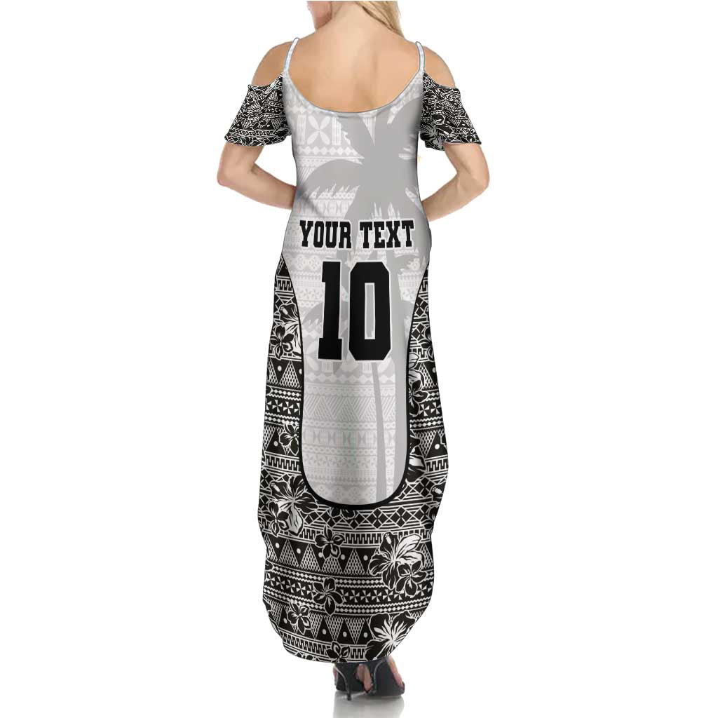 Custom Fiji Pacific Rugby 2024 Summer Maxi Dress Tapa Tribal and Fijian Masi Pattern LT03 - Polynesian Pride