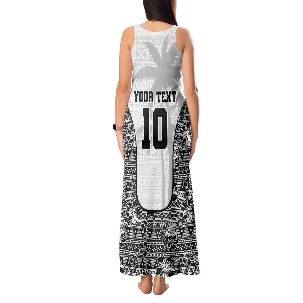 Custom Fiji Pacific Rugby 2024 Tank Maxi Dress Tapa Tribal and Fijian Masi Pattern LT03 - Polynesian Pride