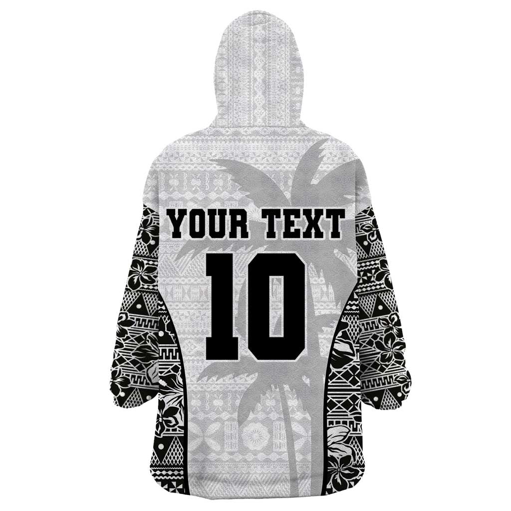 Custom Fiji Pacific Rugby 2024 Wearable Blanket Hoodie Tapa Tribal and Fijian Masi Pattern LT03 - Polynesian Pride