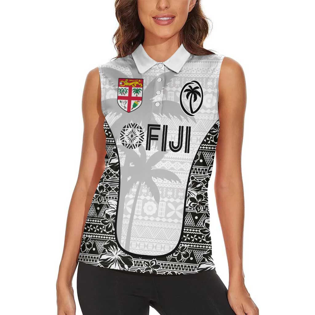 Custom Fiji Pacific Rugby 2024 Women Sleeveless Polo Shirt Tapa Tribal and Fijian Masi Pattern LT03 - Polynesian Pride
