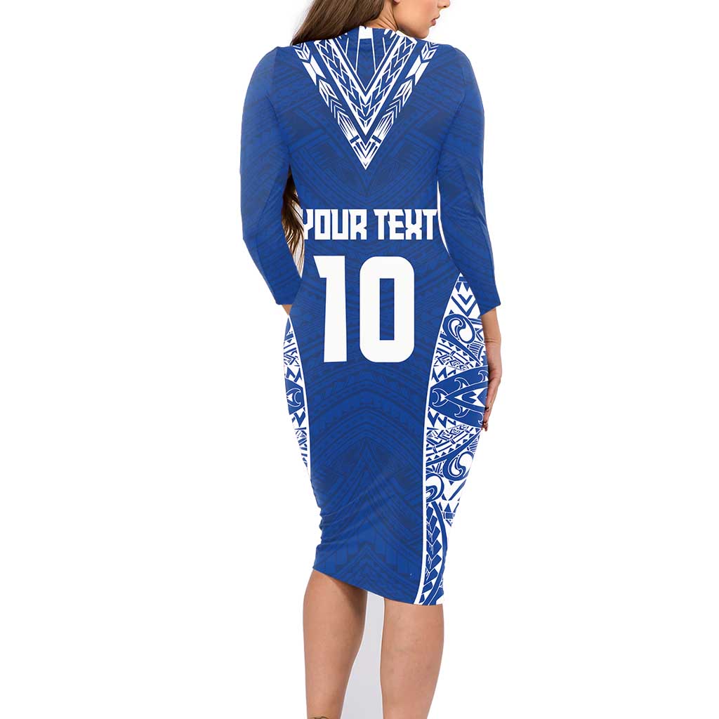 Custom Samoa Pacific Rugby 2024 Family Matching Long Sleeve Bodycon Dress and Hawaiian Shirt Polynesian Pacific Tribal Pattern LT03 - Polynesian Pride