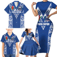Custom Samoa Pacific Rugby 2024 Family Matching Short Sleeve Bodycon Dress and Hawaiian Shirt Polynesian Pacific Tribal Pattern LT03 - Polynesian Pride