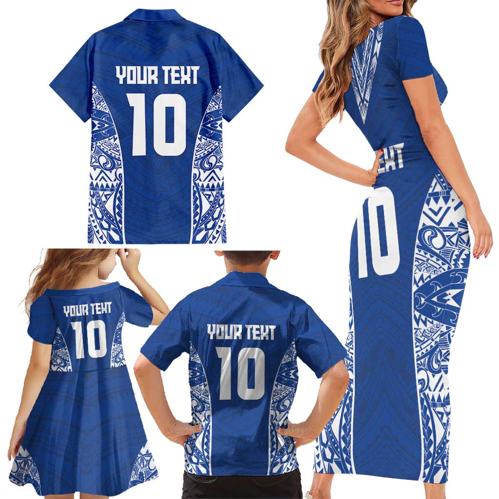 Custom Samoa Pacific Rugby 2024 Family Matching Short Sleeve Bodycon Dress and Hawaiian Shirt Polynesian Pacific Tribal Pattern LT03 - Polynesian Pride