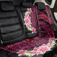 Hawaiian Tropical Plumeria Art Polynesian Tattoo Back Car Seat Cover Black and Bright Pink Color LT03 - Polynesian Pride