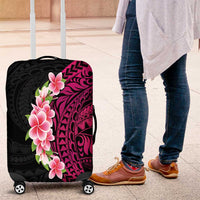 Hawaiian Tropical Plumeria Art Polynesian Tattoo Luggage Cover Black and Bright Pink Color LT03 Pink - Polynesian Pride