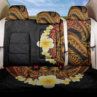 Hawaiian Tropical Plumeria Art Polynesian Tattoo Back Car Seat Cover Black and Autumn Color Theme LT03 One Size Orange - Polynesian Pride