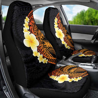 Hawaiian Tropical Plumeria Art Polynesian Tattoo Car Seat Cover Black and Autumn Color Theme LT03 - Polynesian Pride