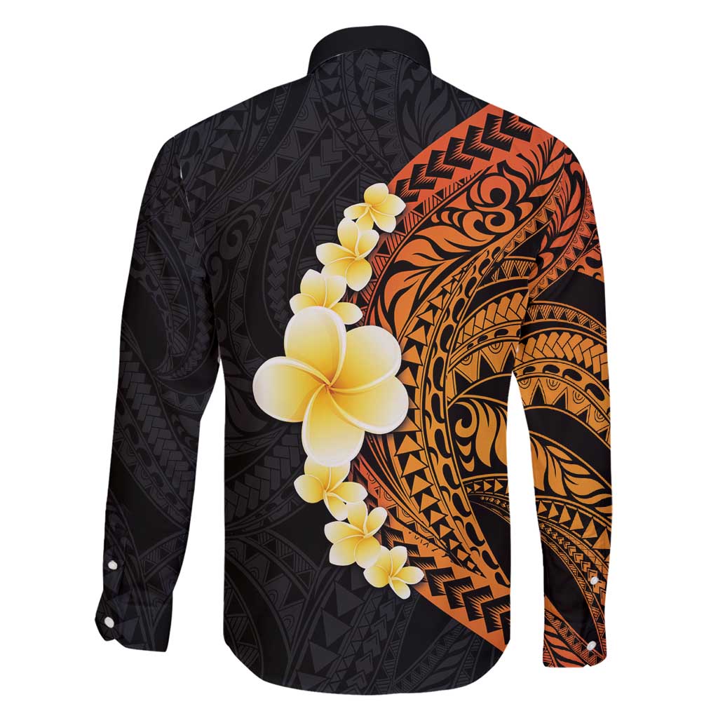 Hawaiian Tropical Plumeria Art Polynesian Tattoo Family Matching Puletasi and Hawaiian Shirt Black and Autumn Color Theme LT03 - Polynesian Pride