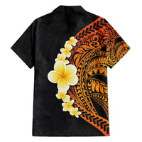 Hawaiian Tropical Plumeria Art Polynesian Tattoo Family Matching Summer Maxi Dress and Hawaiian Shirt Black and Autumn Color Theme LT03 - Polynesian Pride