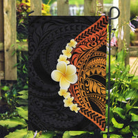 Hawaiian Tropical Plumeria Art Polynesian Tattoo Garden Flag Black and Autumn Color Theme LT03 Garden Flag Orange - Polynesian Pride