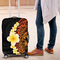 Hawaiian Tropical Plumeria Art Polynesian Tattoo Luggage Cover Black and Autumn Color Theme LT03 Orange - Polynesian Pride