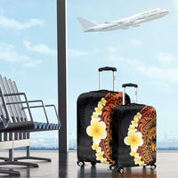 Hawaiian Tropical Plumeria Art Polynesian Tattoo Luggage Cover Black and Autumn Color Theme LT03 - Polynesian Pride