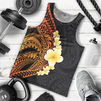 Hawaiian Tropical Plumeria Art Polynesian Tattoo Men Tank Top Black and Autumn Color Theme LT03 - Polynesian Pride