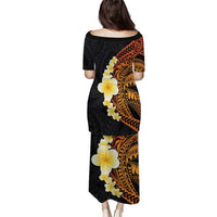 Hawaiian Tropical Plumeria Art Polynesian Tattoo Puletasi Black and Autumn Color Theme LT03 - Polynesian Pride