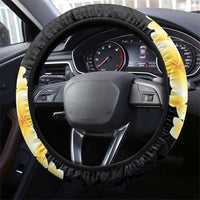 Hawaiian Tropical Plumeria Art Polynesian Tattoo Steering Wheel Cover Black and Autumn Color Theme LT03 - Polynesian Pride