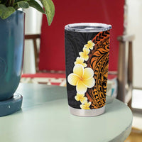 Hawaiian Tropical Plumeria Art Polynesian Tattoo Tumbler Cup Black and Autumn Color Theme LT03 - Polynesian Pride
