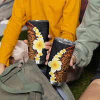 Hawaiian Tropical Plumeria Art Polynesian Tattoo Tumbler Cup Black and Autumn Color Theme LT03 - Polynesian Pride
