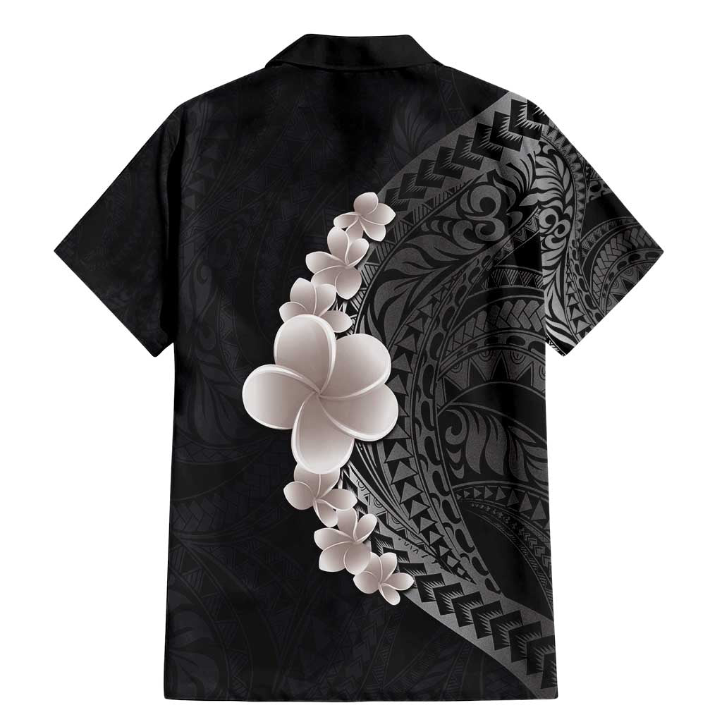 Hawaiian Tropical Plumeria Art Polynesian Tattoo Family Matching Mermaid Dress and Hawaiian Shirt Grayscale Color LT03 - Polynesian Pride
