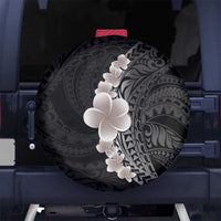 Hawaiian Tropical Plumeria Art Polynesian Tattoo Spare Tire Cover Grayscale Color LT03 - Polynesian Pride