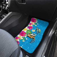 Hawaiian Tropical Flower and Honu Under Blue Water Car Mats LT03 - Polynesian Pride