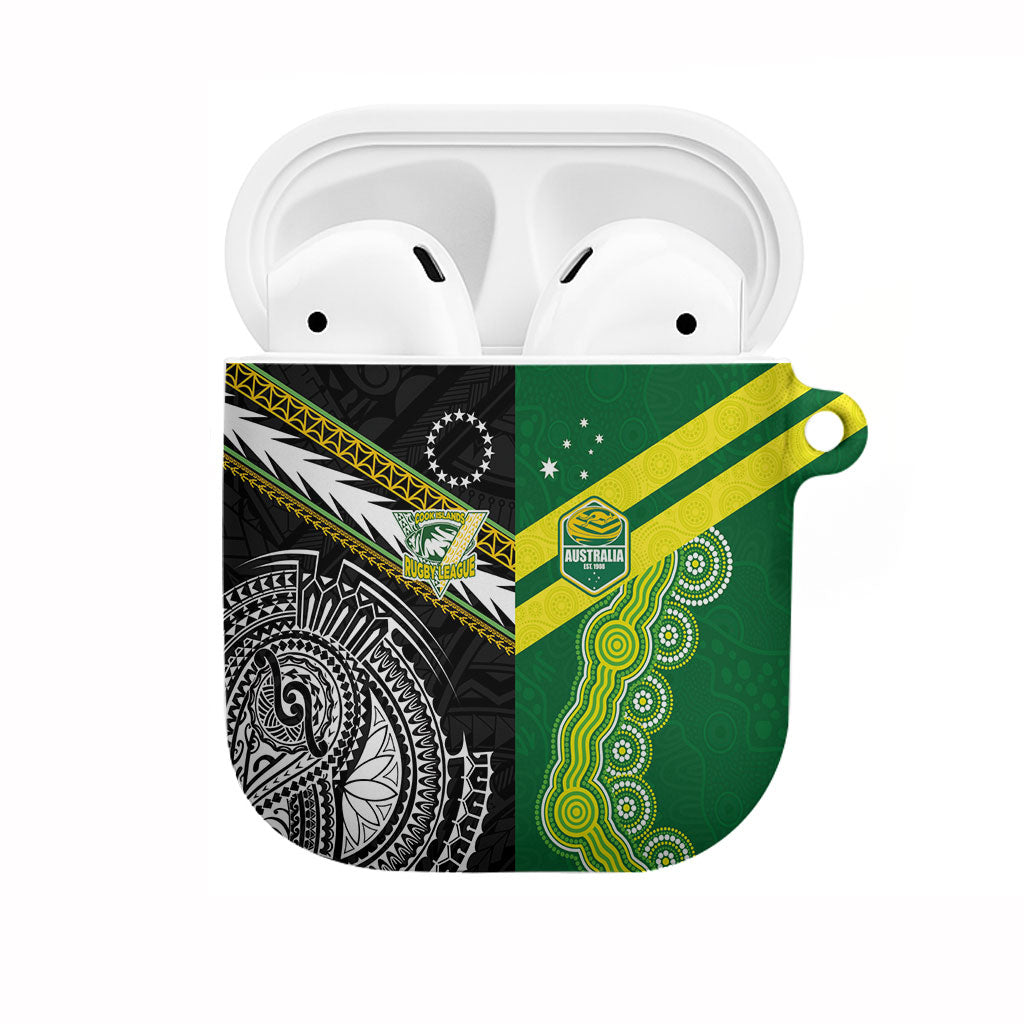 Rugby Cook Islands and Australia AirPods Case Tatau Tribal with Aboriginal Chevron Sport Style LT03 Multicolor - Polynesian Pride