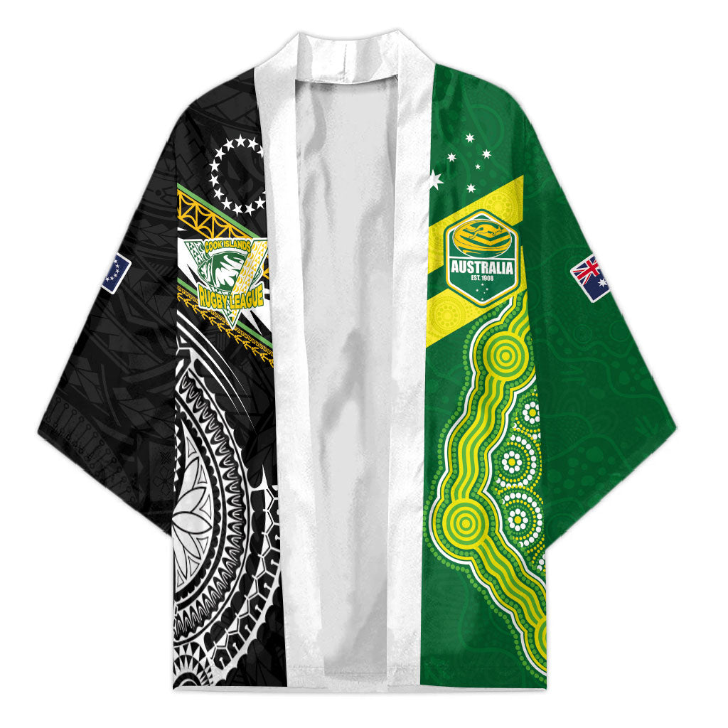 Custom Rugby Cook Islands and Australia Kimono Tatau Tribal with Aboriginal Chevron Sport Style LT03 Unisex Multicolor - Polynesian Pride
