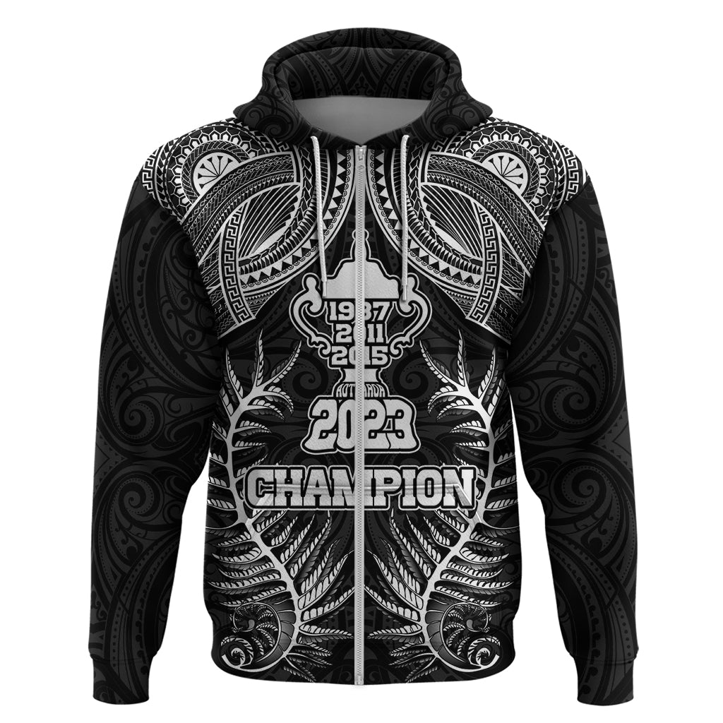 New Zealand Rugby Hoodie Aotearoa Champion Cup History with Silver Fern LT03 - Polynesian Pride