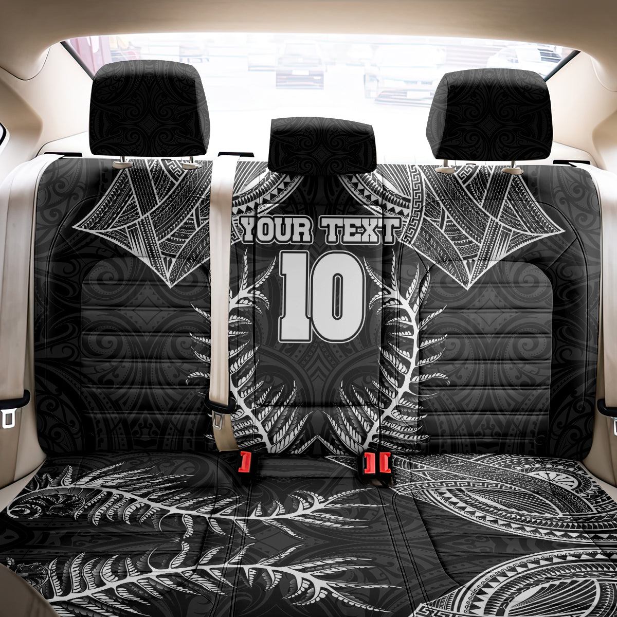 Custom New Zealand Rugby Back Car Seat Cover Aotearoa Champion Cup History with Silver Fern LT03 - Polynesian Pride
