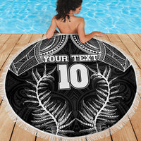 Custom New Zealand Rugby Beach Blanket Aotearoa Champion Cup History with Silver Fern LT03 - Wonder Print Shop