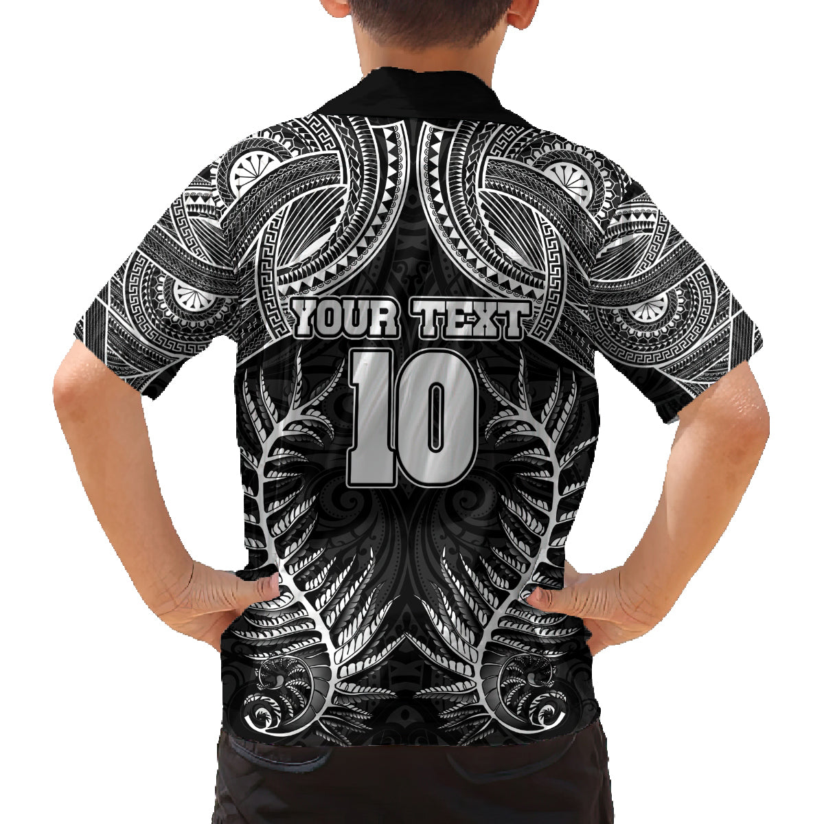 Custom New Zealand Rugby Family Matching Off Shoulder Short Dress and Hawaiian Shirt Aotearoa Champion Cup History with Silver Fern LT03 - Polynesian Pride