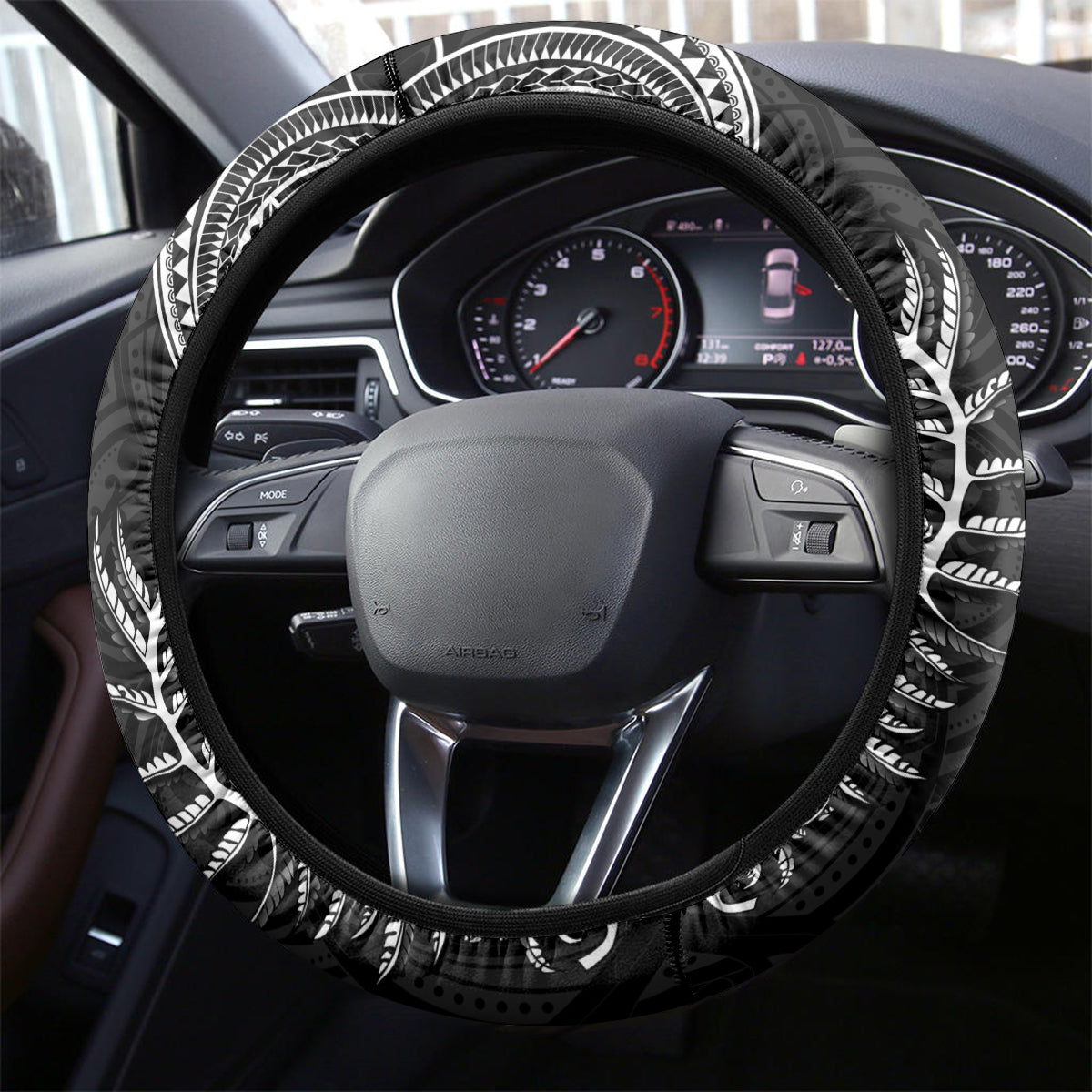 New Zealand Rugby Steering Wheel Cover Aotearoa Champion Cup History with Silver Fern LT03 - Polynesian Pride